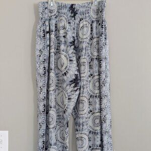 Lotus and Luna Watercolor Mandala Harem Pants Womens Size L / XL